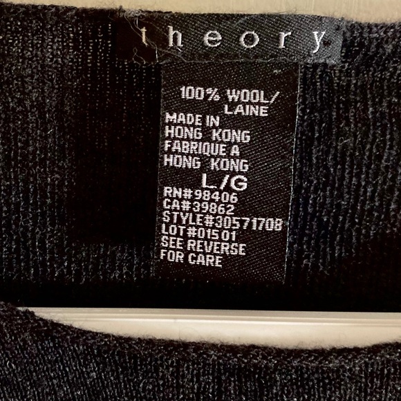 THEORY MIRZI B fine gauge Merino Sweater L - Picture 2 of 4